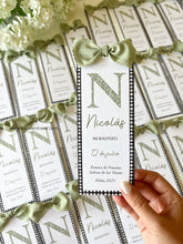 Cargar imagen en el visor de la galería, Recordatorios Bautizo y Comunión Inicial vichy con lazo