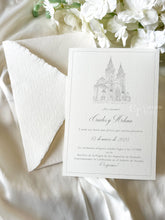 Cargar imagen en el visor de la galería, Invitación boda ilustración lineal