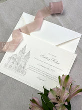 Cargar imagen en el visor de la galería, Invitación boda ilustración lineal