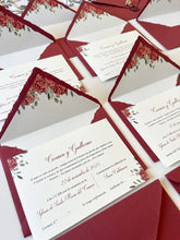 Cargar imagen en el visor de la galería, Invitación boda Hortesias granate
