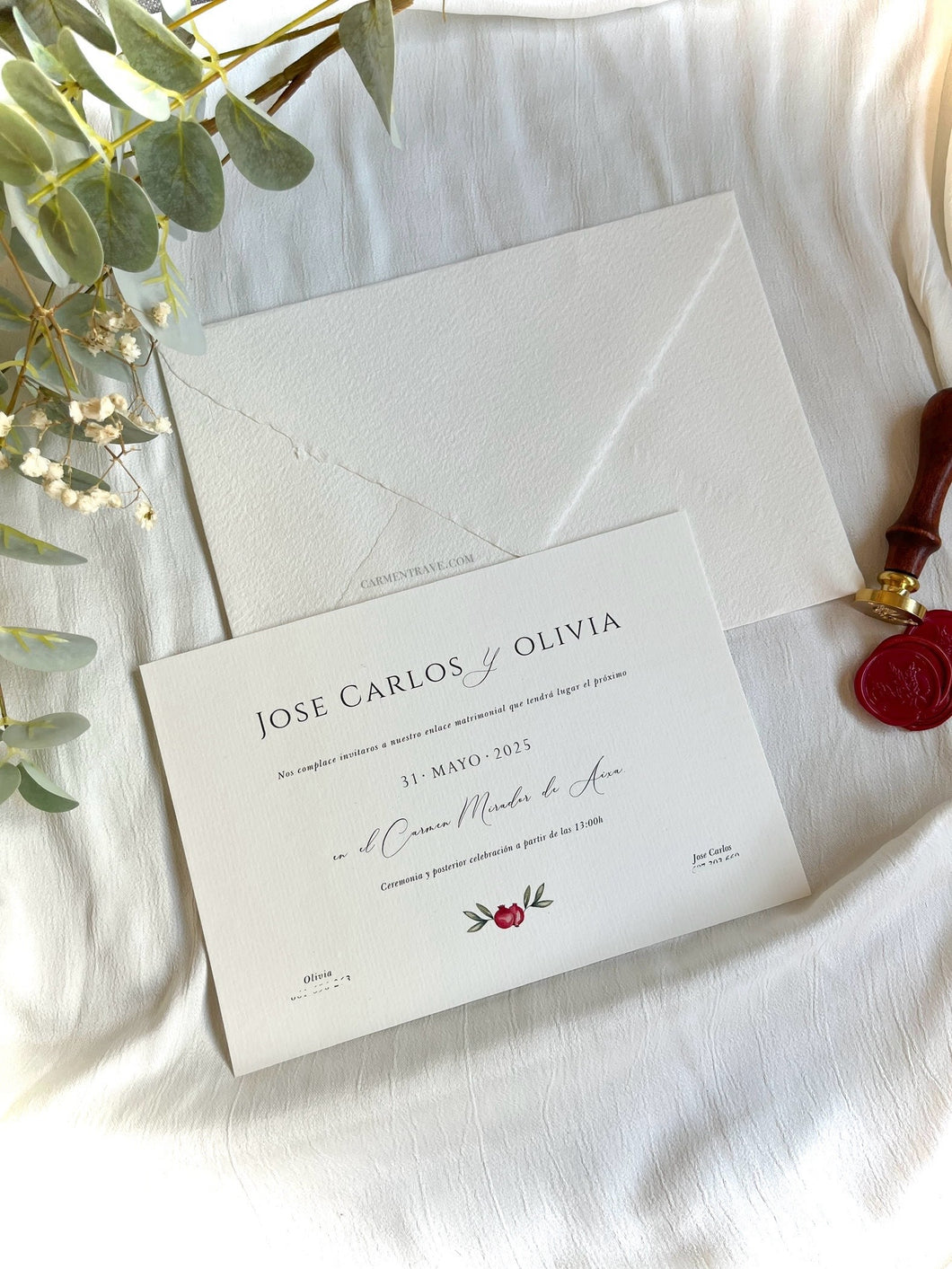 Invitación boda con Granadas