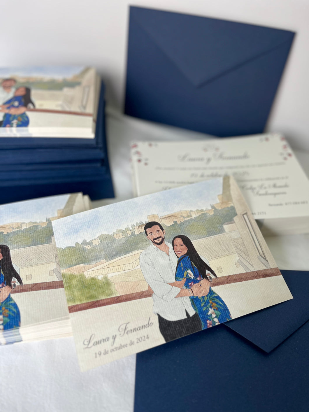 Invitación boda ilustración digital