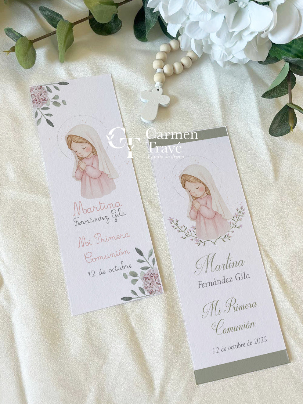 Marcapáginas Virgencitas Comunión y Bautizo