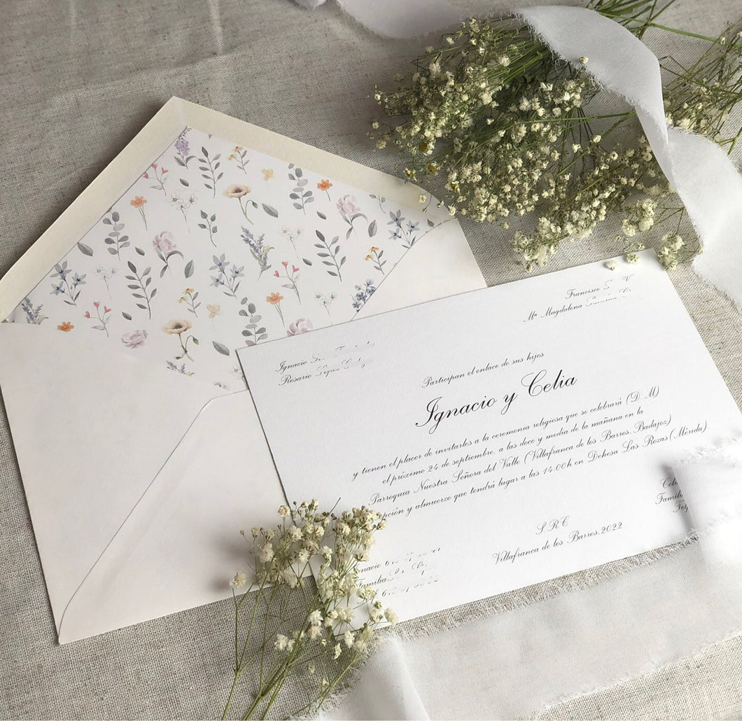 Invitación boda clásica