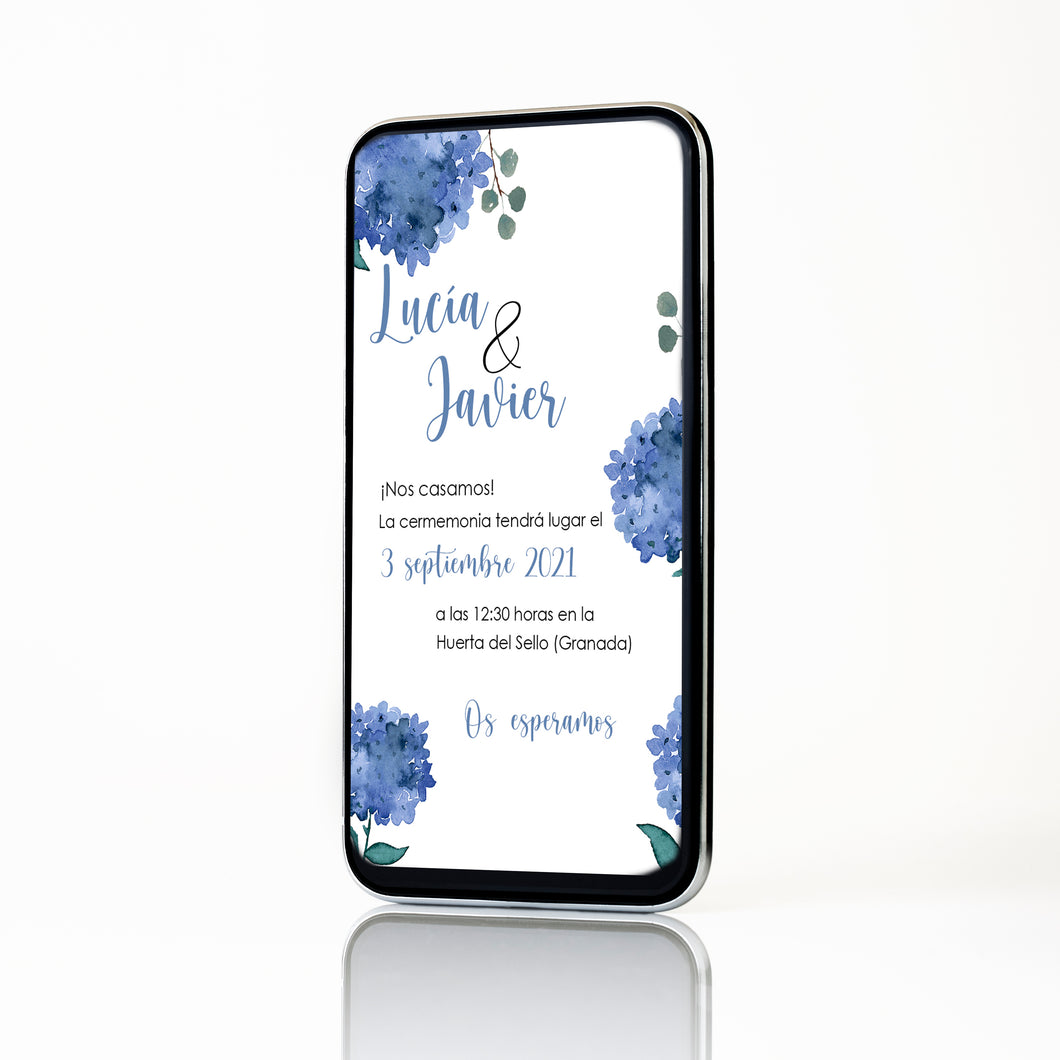Invitación Digital Hortensia